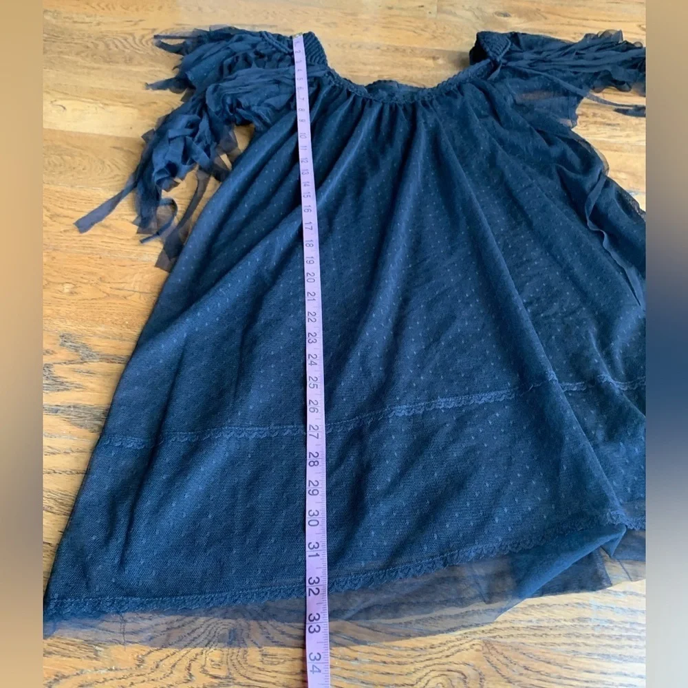 Black Tulle‎ Fringe Cocktail Mini Dress